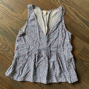 J Crew floral Peplum blouse